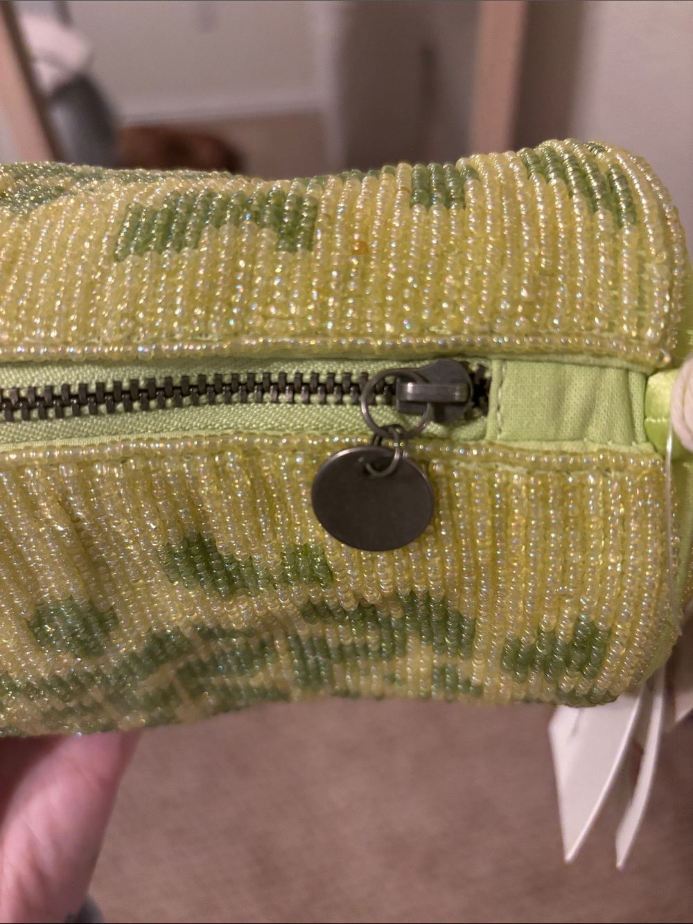 Free People Bailey Beaded Barrel Shoulder Bag-Green-NWT MSRP $98 - Picture 4 of 6